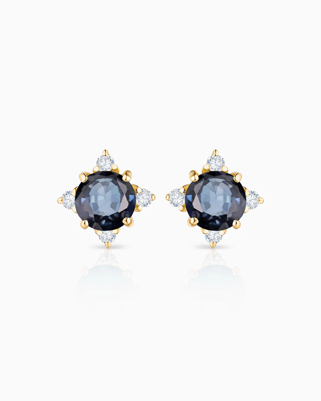 Pendientes Crown de Zafiro en Oro Amarillo de 18 Kt - Image 3