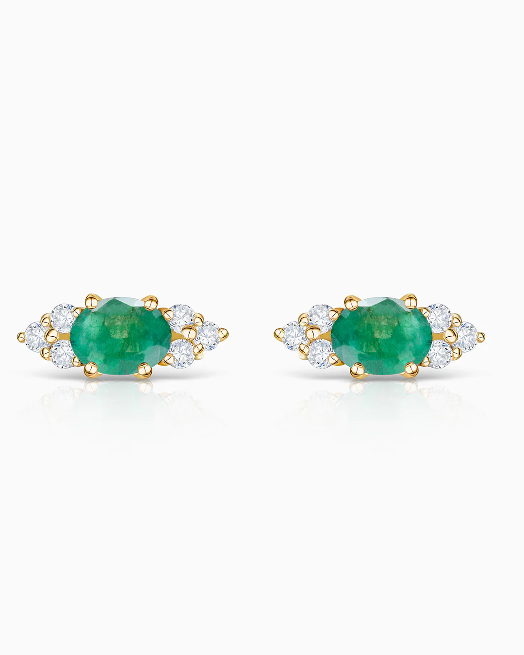 Pendientes Crown II Oval de Esmeralda en Oro Amarillo de 18 Kt - Image 4