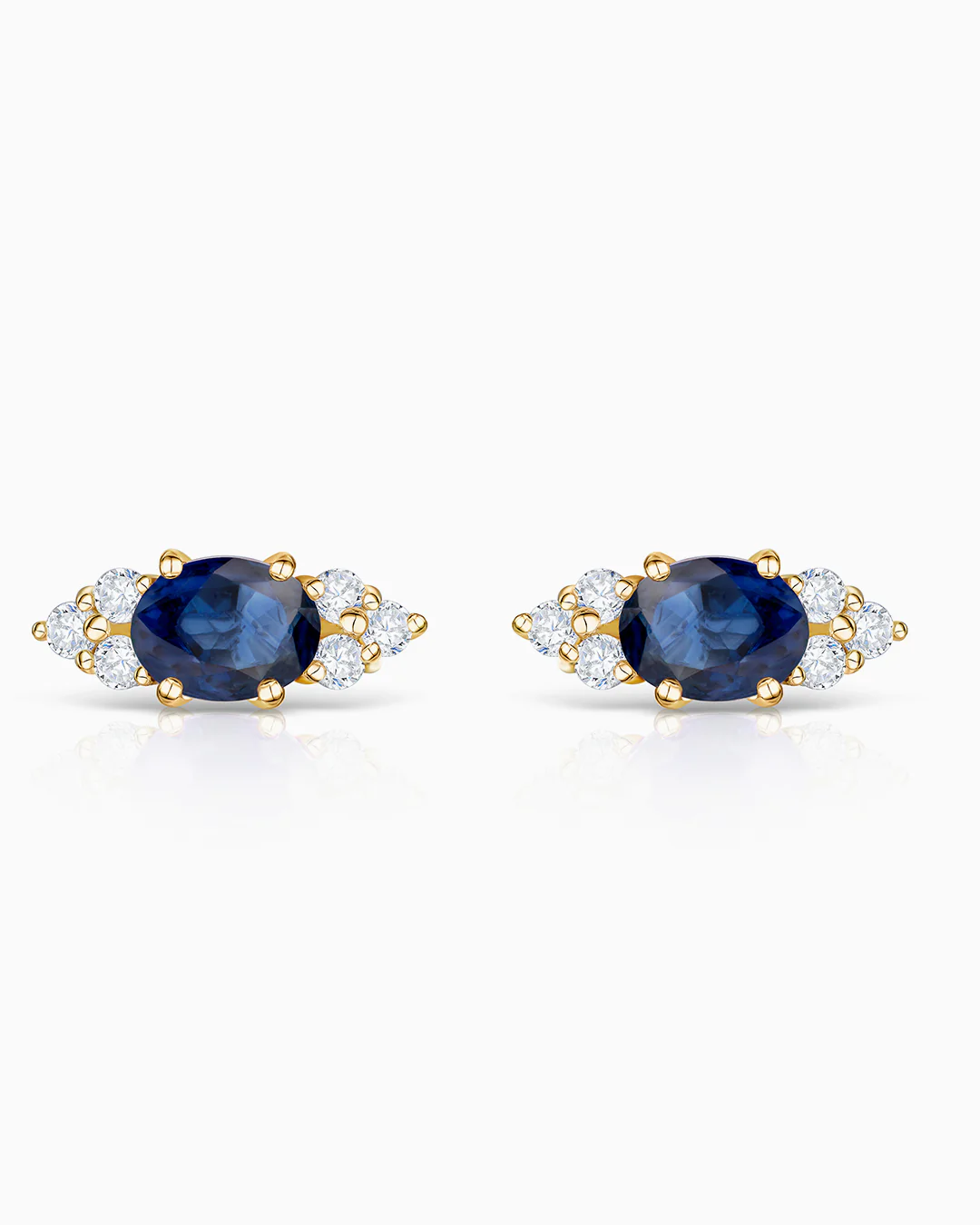 Pendientes Crown II Oval de Zafiro en Oro Amarillo de 18 Kt - Image 4
