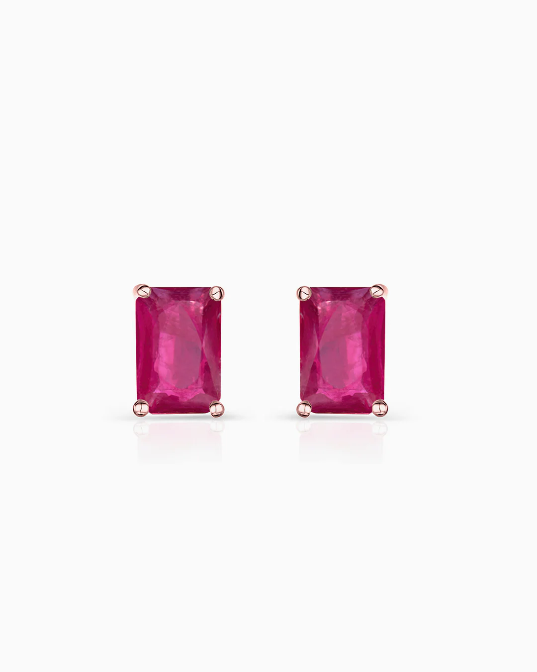 Pendientes de Rubí Baguette en Oro Rosa de 18 Kt - Image 4