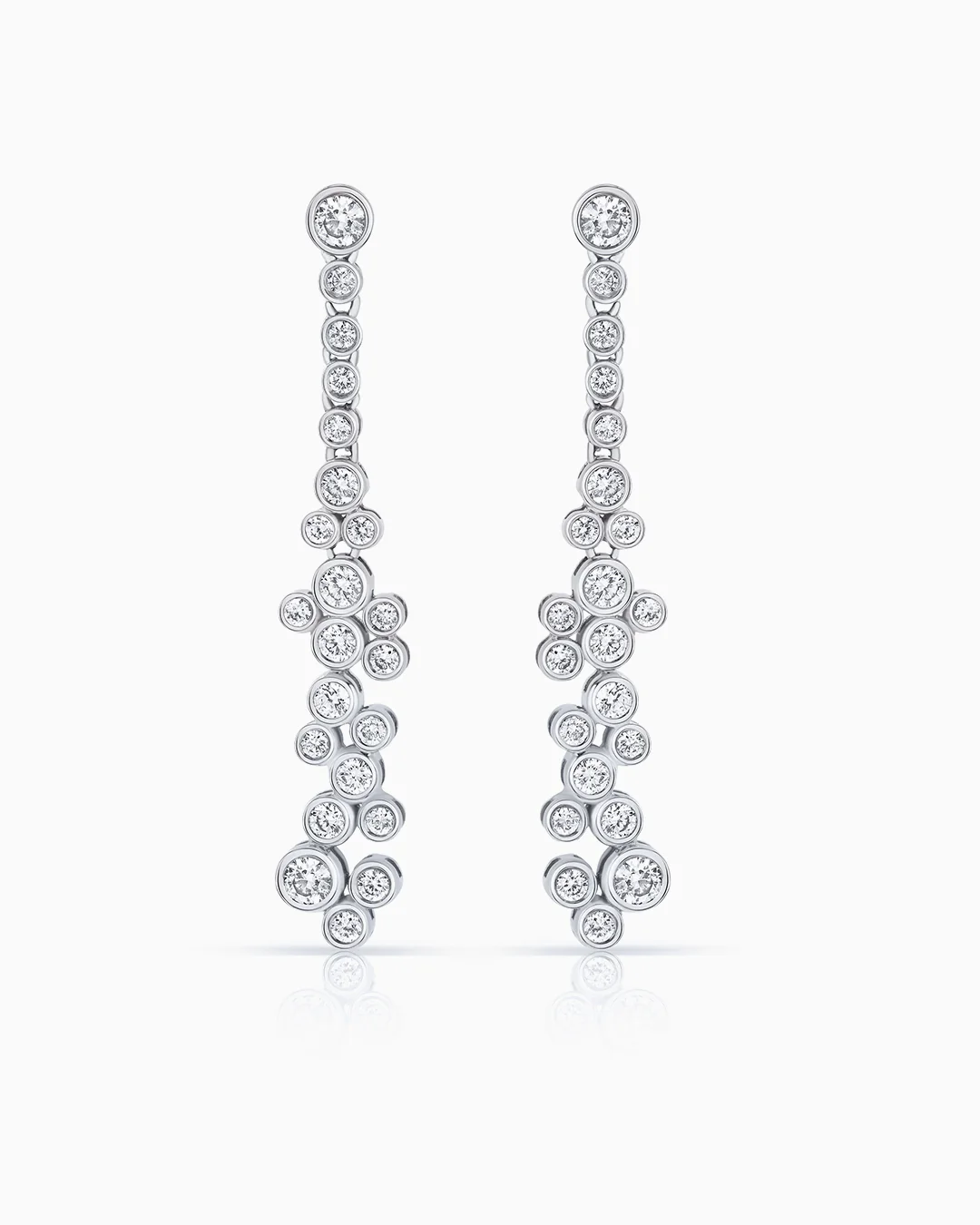Pendientes Diamonds Waterfall en Oro Blanco de 18 Kt - Image 3