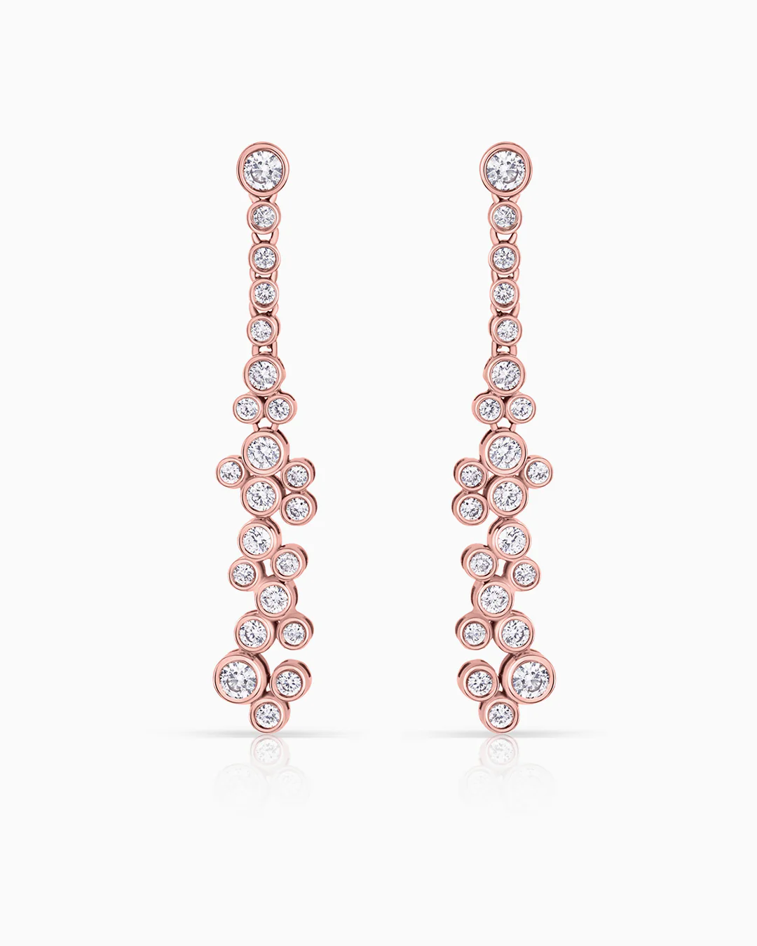 Pendientes Diamonds Waterfall en Oro Rosa de 18 Kt - Image 4