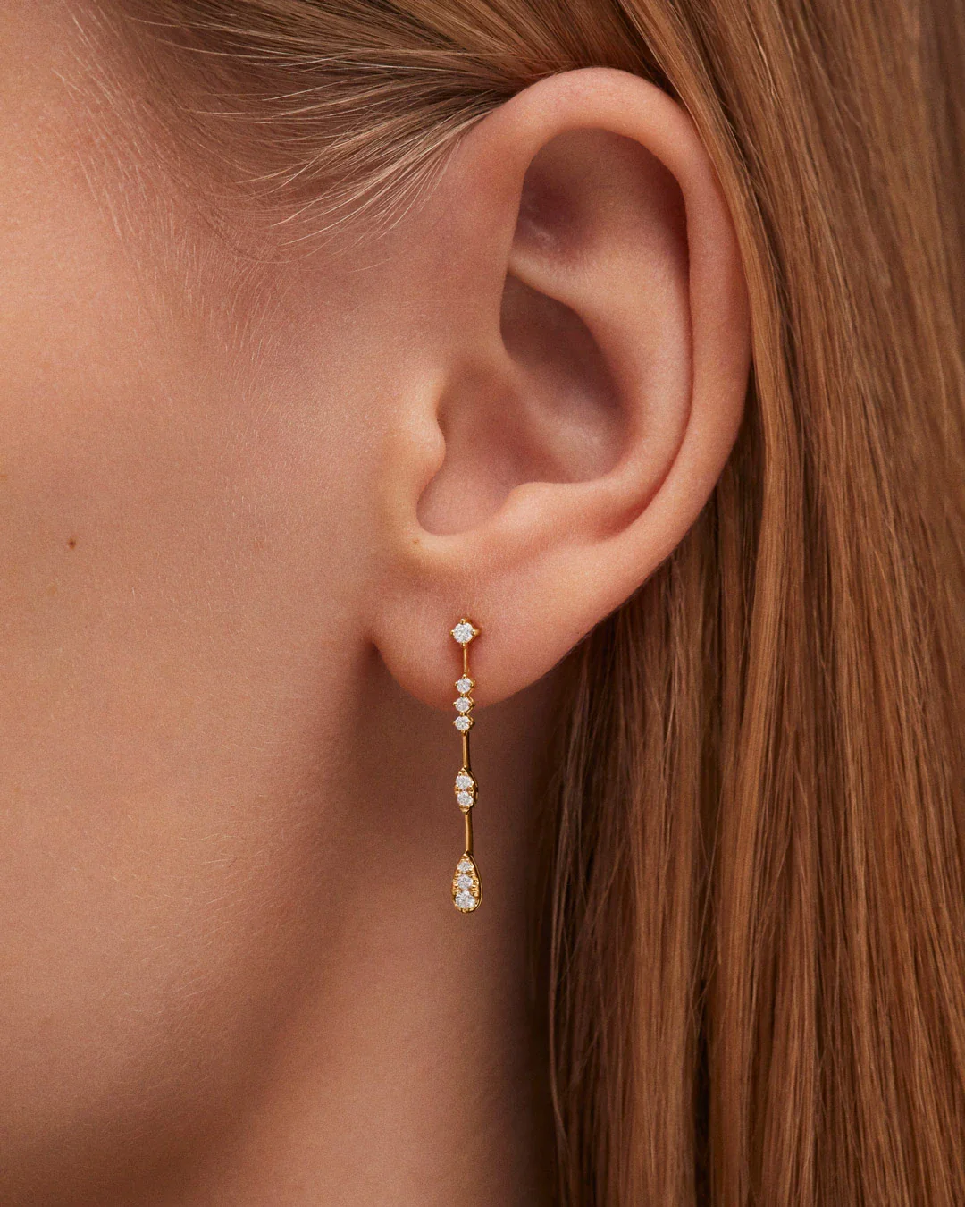 Pendientes Elysia Soirée de Diamantes en Oro Amarillo de 18 Kt - Image 2