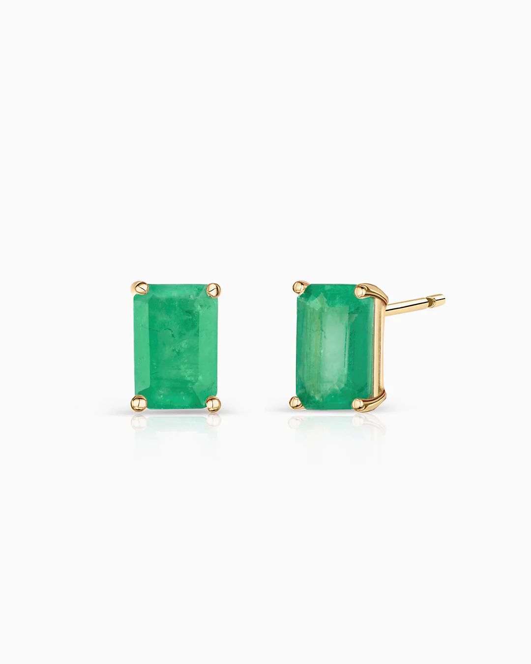 Pendientes de Esmeralda Baguette en Oro Amarillo de 18 Kt