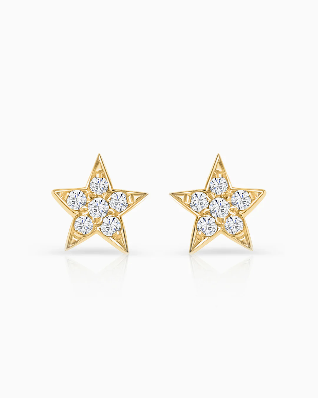 Pendientes Estrellas Moon Diamonds en Oro Amarillo de 18 Kt - Image 4