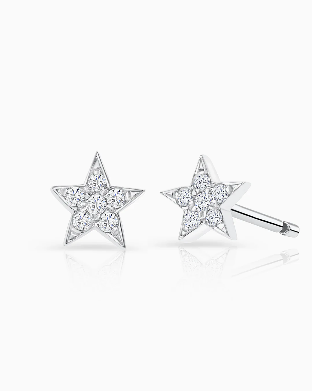 Pendientes Estrellas Moon Diamonds en Oro Blanco de 18 Kt