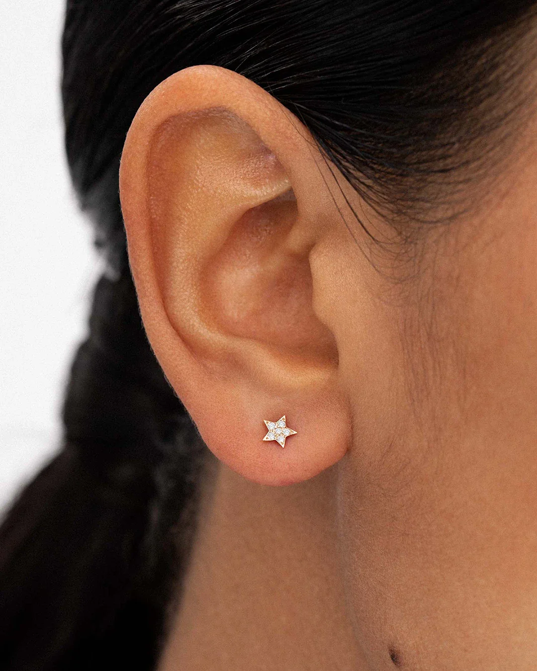 Pendientes Estrellas Moon Diamonds en Oro Rosa de 18 Kt - Image 2
