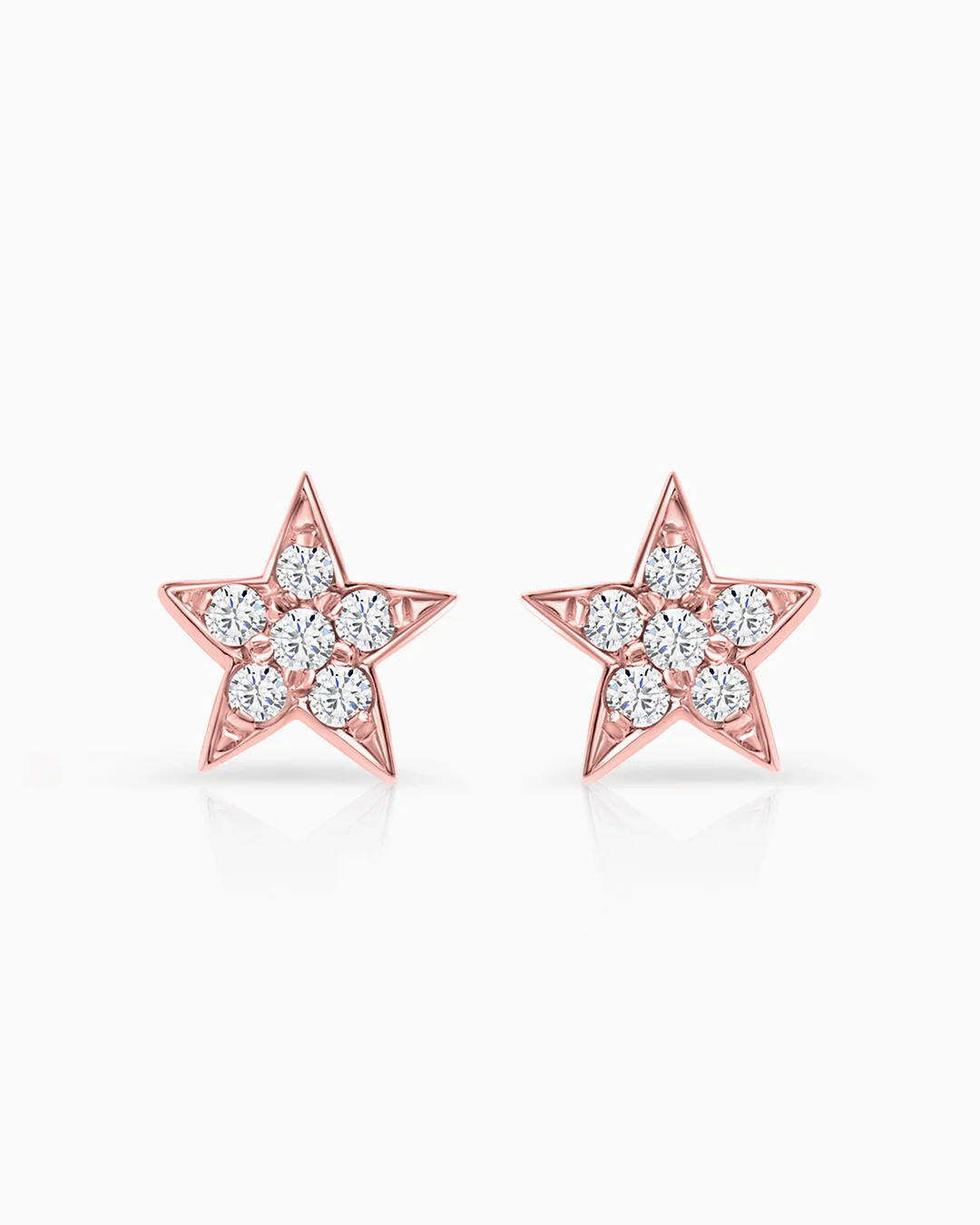 Pendientes Estrellas Moon Diamonds en Oro Rosa de 18 Kt - Image 4