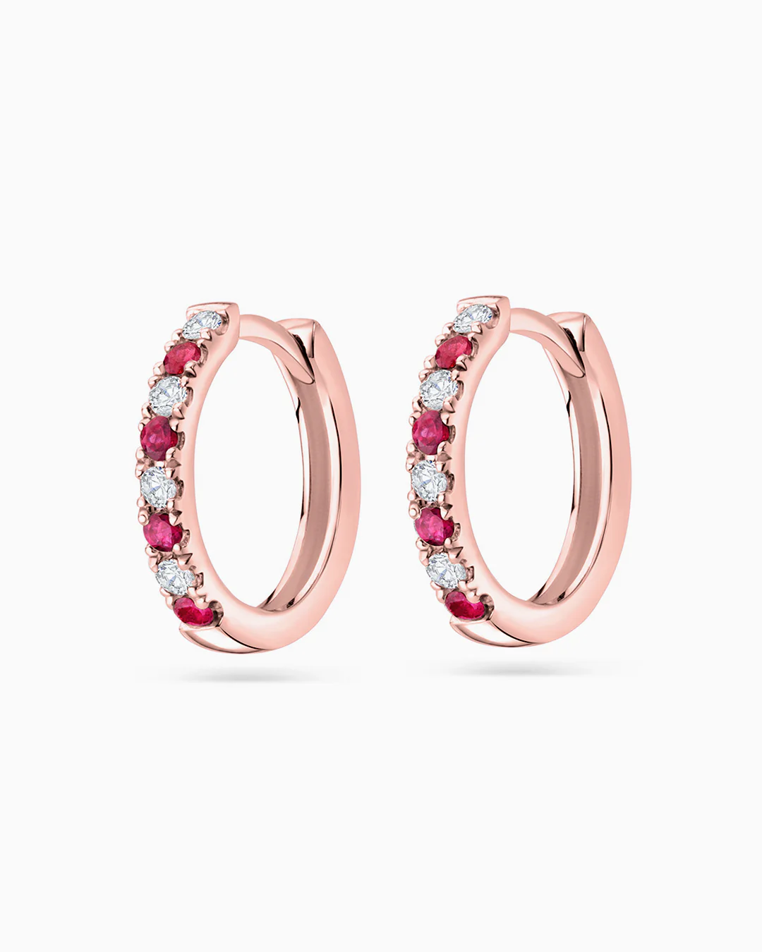 Pendientes Eternity Colors Aro de Rubíes en Oro Rosa de 18 Kt