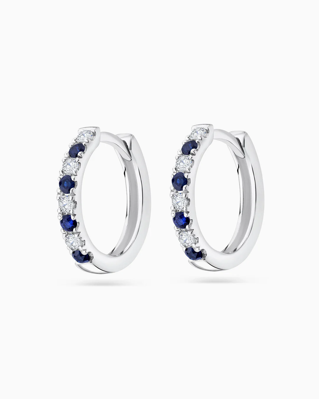 Pendientes Eternity Colors Aro de Zafiro en Oro Blanco de 18 Kt