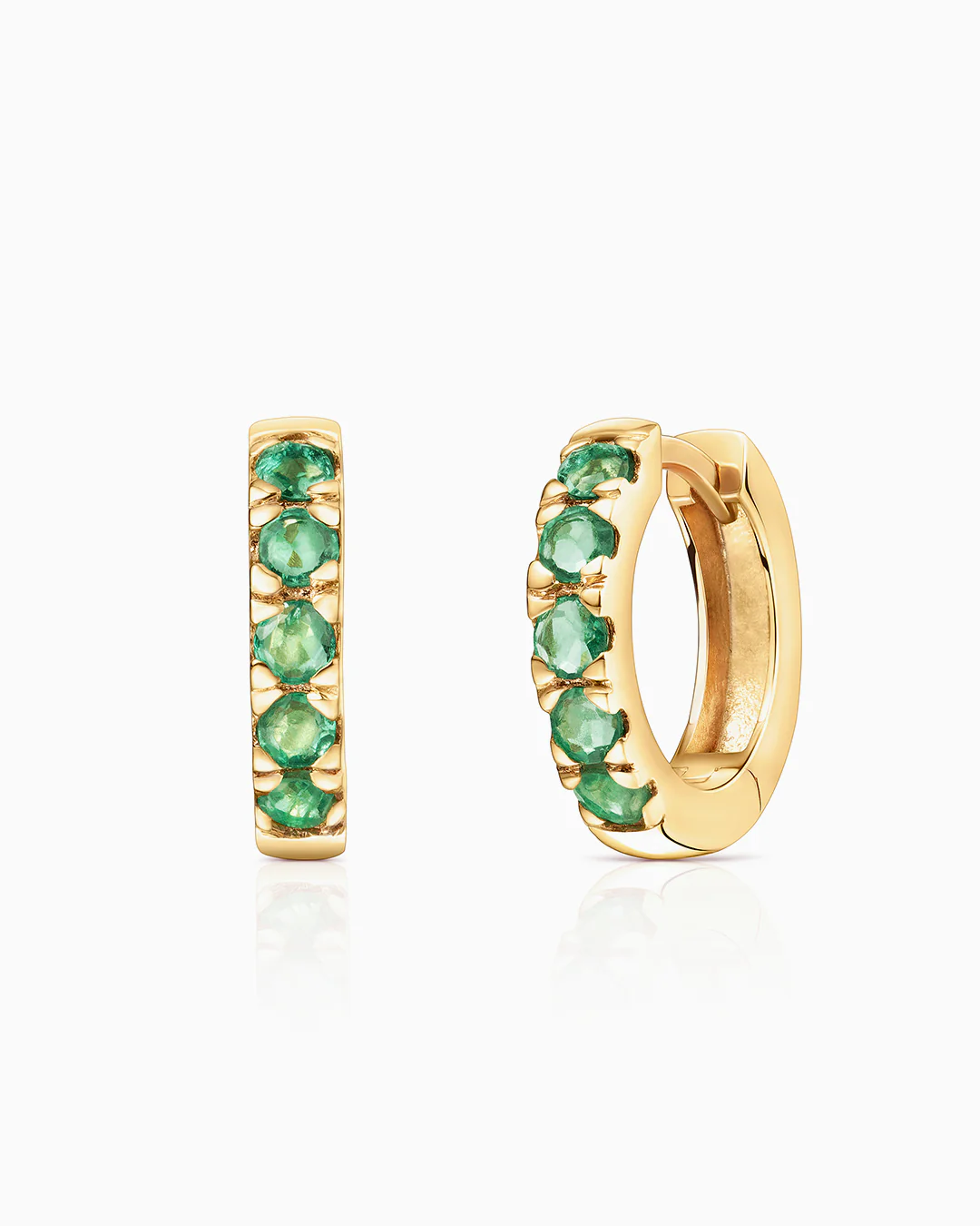Pendientes Eternity Colors Bold de Esmeralda en Oro Amarillo de 18 Kt