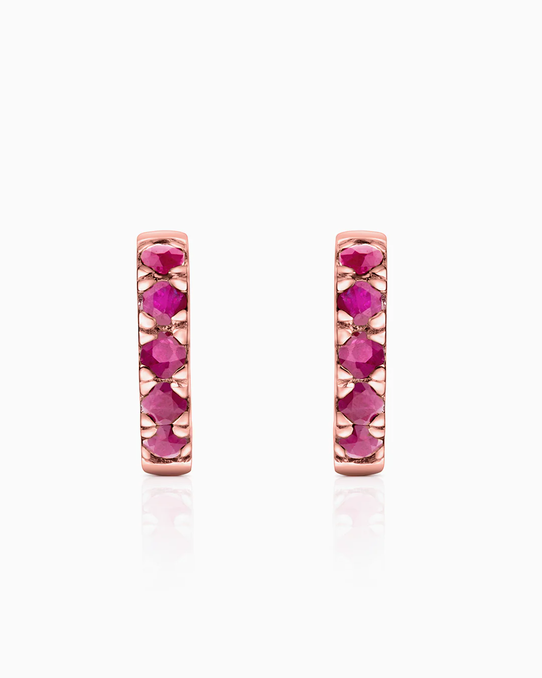 Pendientes Eternity Colors Bold de Rubí en Oro Rosa de 18 Kt - Image 4