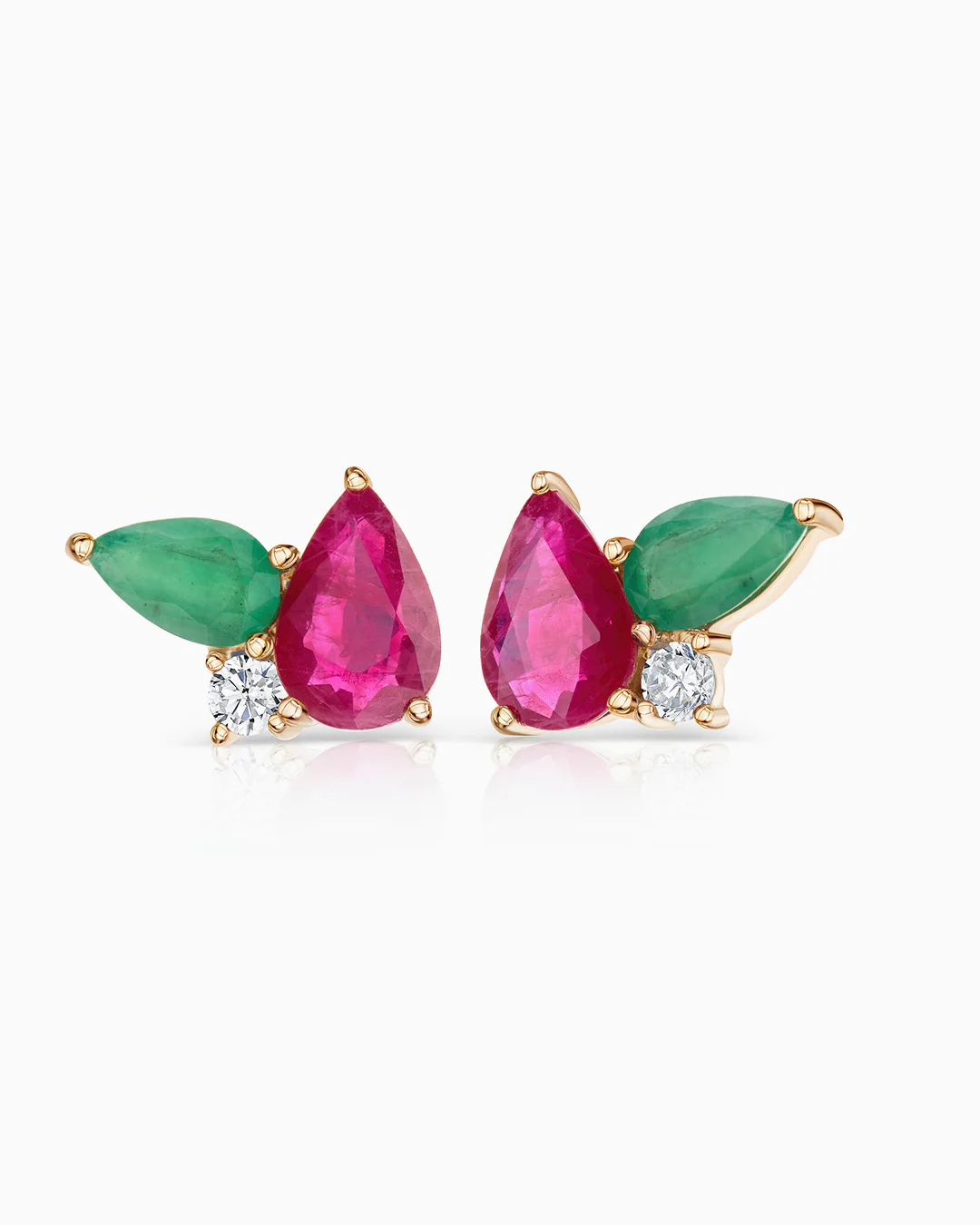 Pendientes Eternity Colors Flor Diamante en Oro Amarillo de 18 Kt