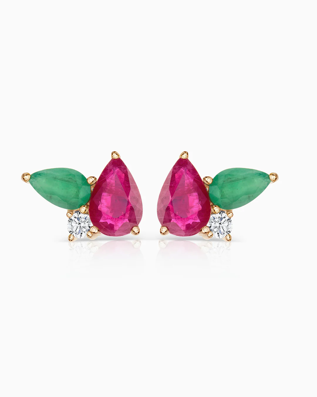 Pendientes Eternity Colors Flor Diamante en Oro Amarillo de 18 Kt - Image 3