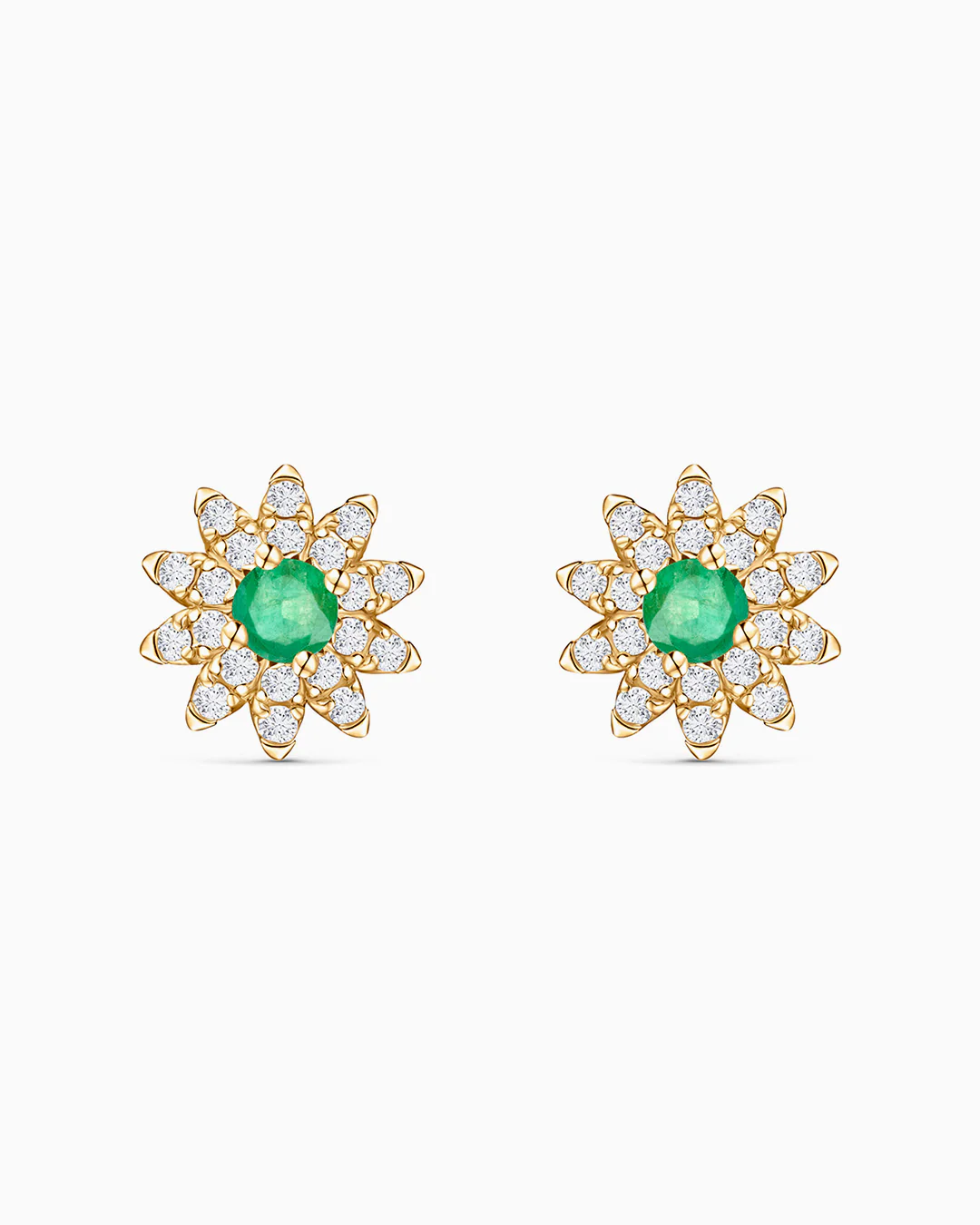 Pendientes Florence de Esmeraldas y Diamantes en Oro Amarillo de 18 Kt - Image 4