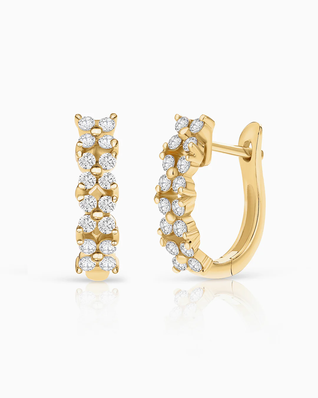 Pendientes Garden de Diamantes en Oro Amarillo de 18 Kt