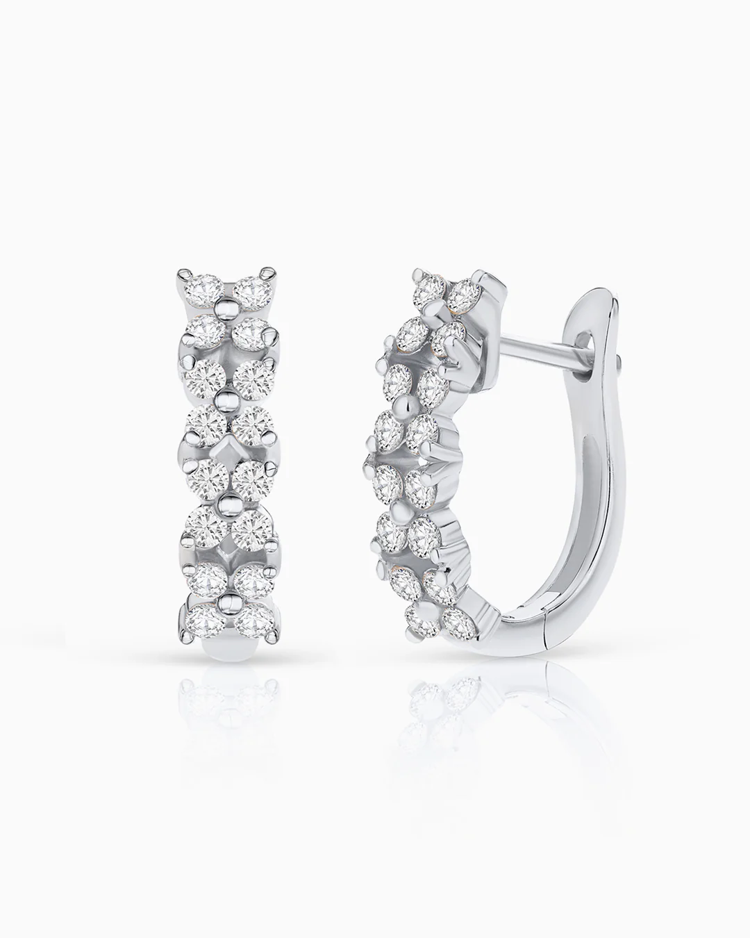Pendientes Garden de Diamantes en Oro Blanco de 18 Kt