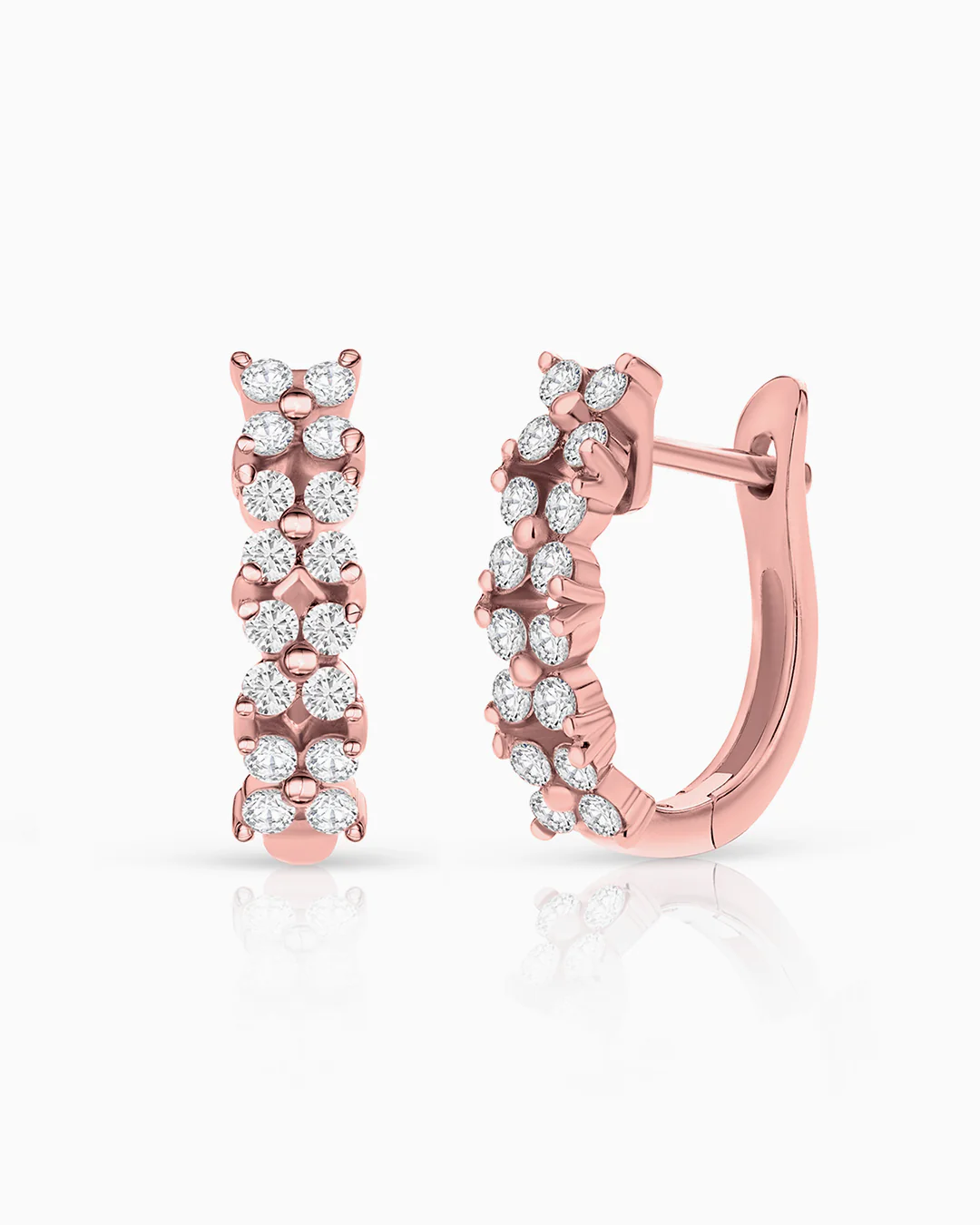 Pendientes Garden de Diamantes en Oro Rosa de 18 Kt