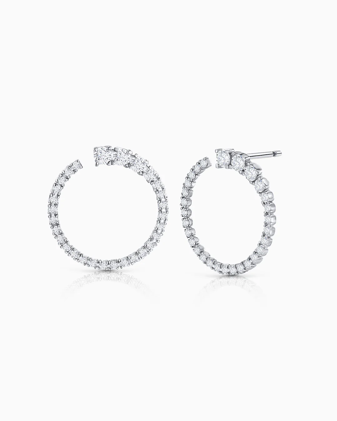 Pendientes Glam Diamonds Degradé en Oro Blanco de 18 Kt