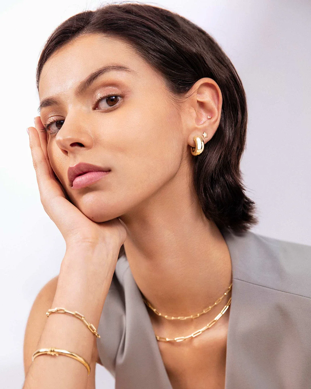 Pendientes Golden Ring en Oro Amarillo de 18 Kt - Image 3