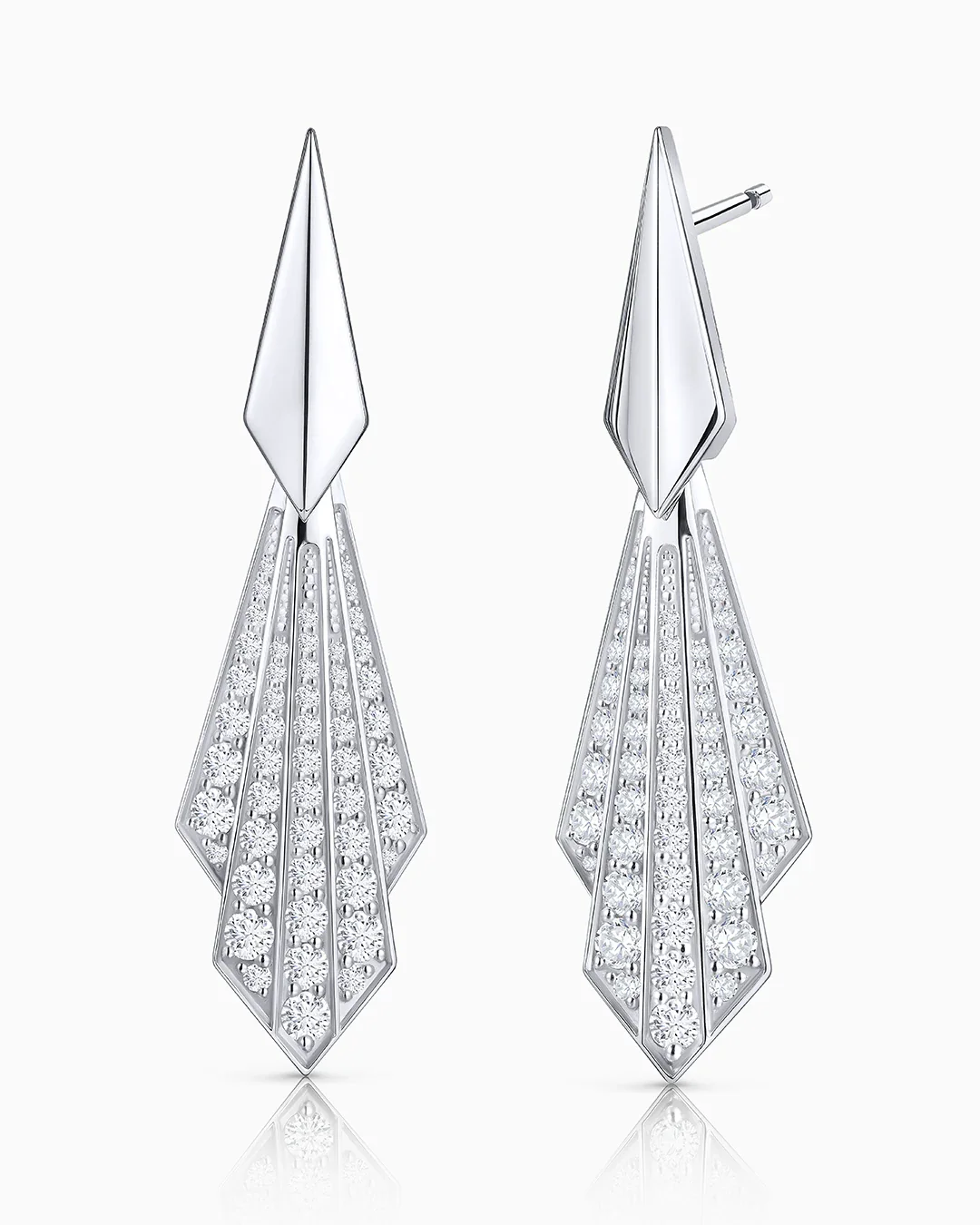 Pendientes Helena de Diamantes en Oro Blanco de 18 kt