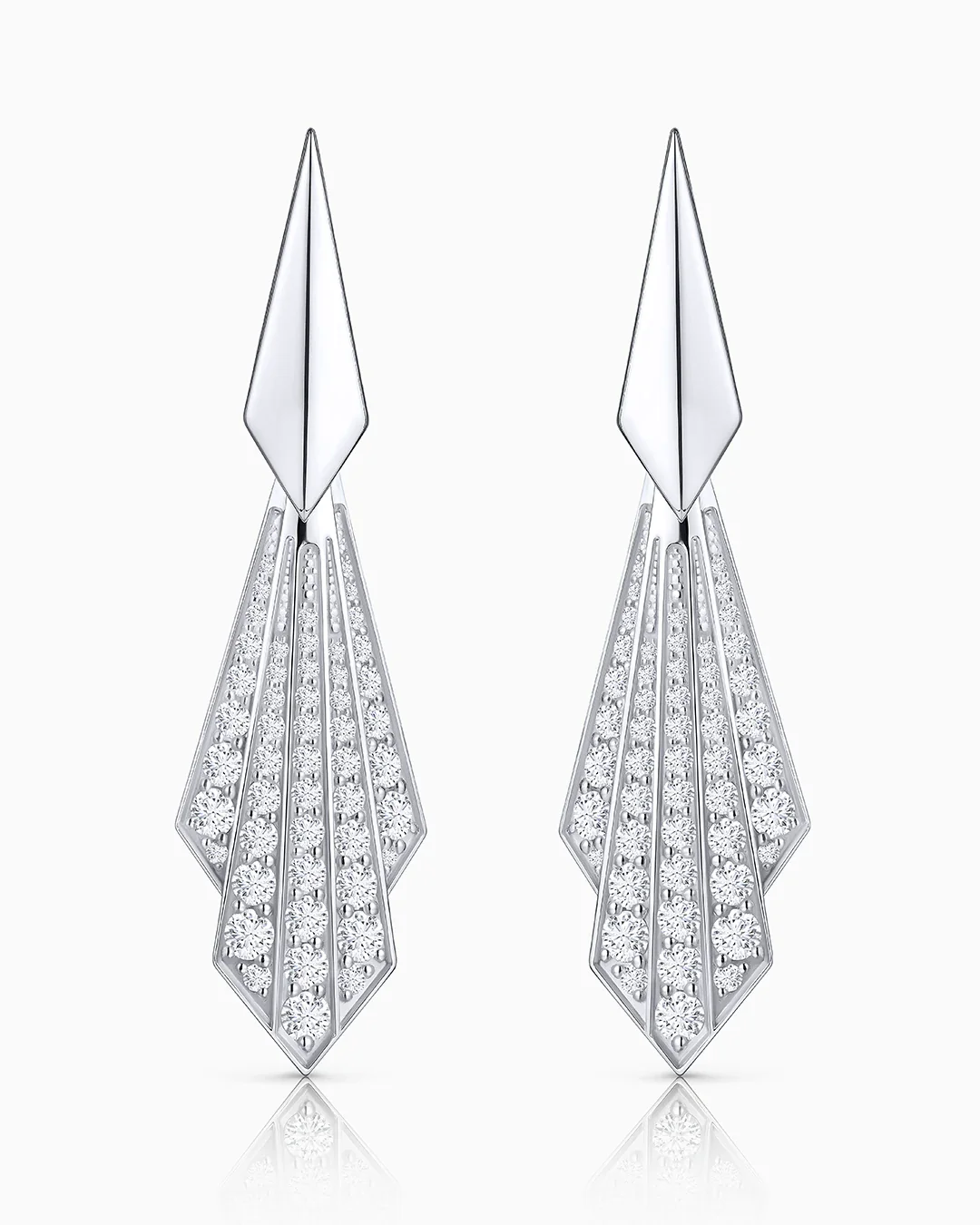 Pendientes Helena de Diamantes en Oro Blanco de 18 kt - Image 4