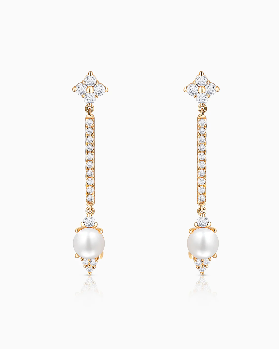 Pendientes Largos Midnight Holly de Perlas y Diamantes en Oro Amarillo de 18 Kt - Image 4