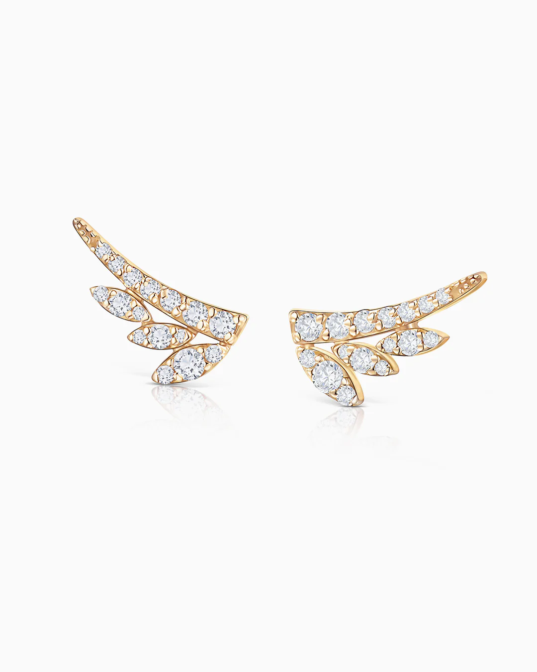 Pendientes Leaf Diamonds en Oro Amarillo de 18 Kt - Image 4