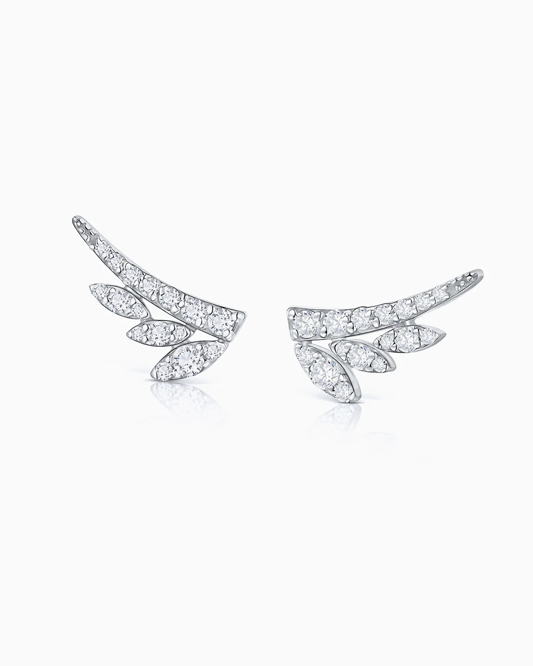 Pendientes Leaf Diamonds en Oro Blanco de 18 Kt - Image 3