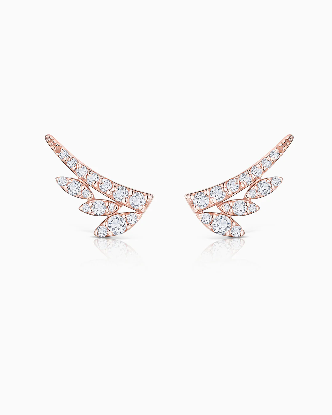 Pendientes Leaf Diamonds en Oro Rosa de 18 Kt - Image 4
