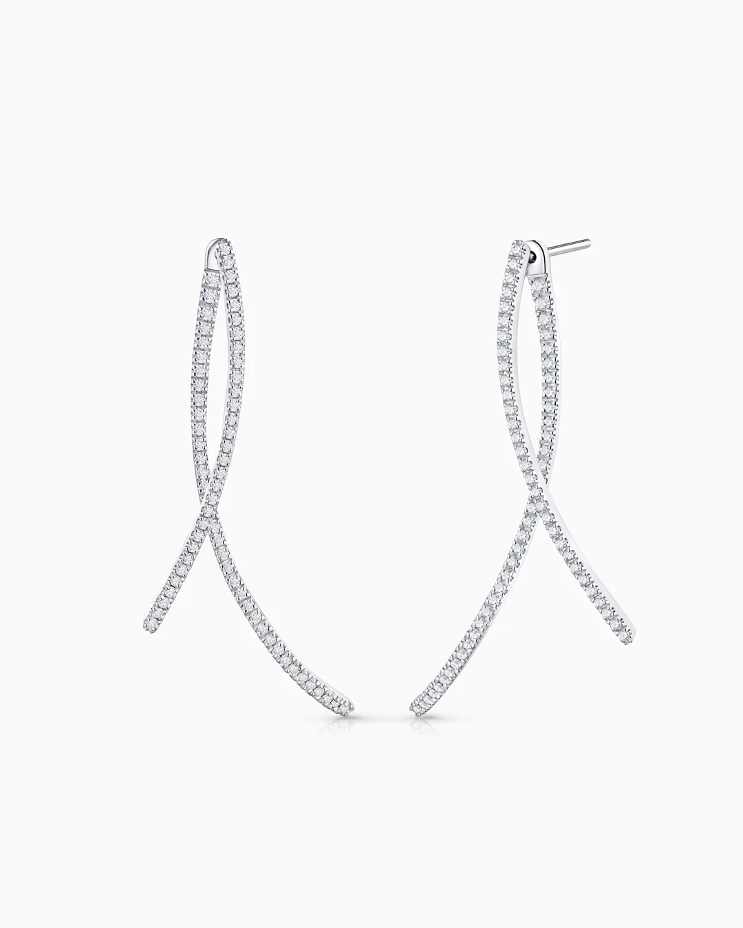 Pendientes Lina de Diamantes en Oro Blanco de 18 Kt