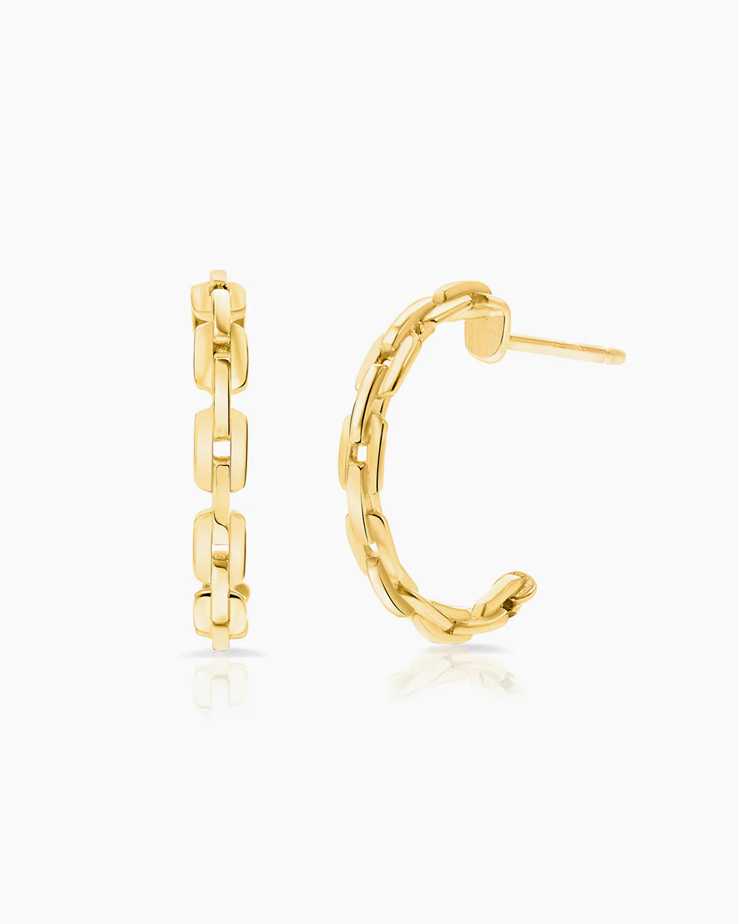 Pendientes Links Aro en Oro Amarillo de 18 Kt
