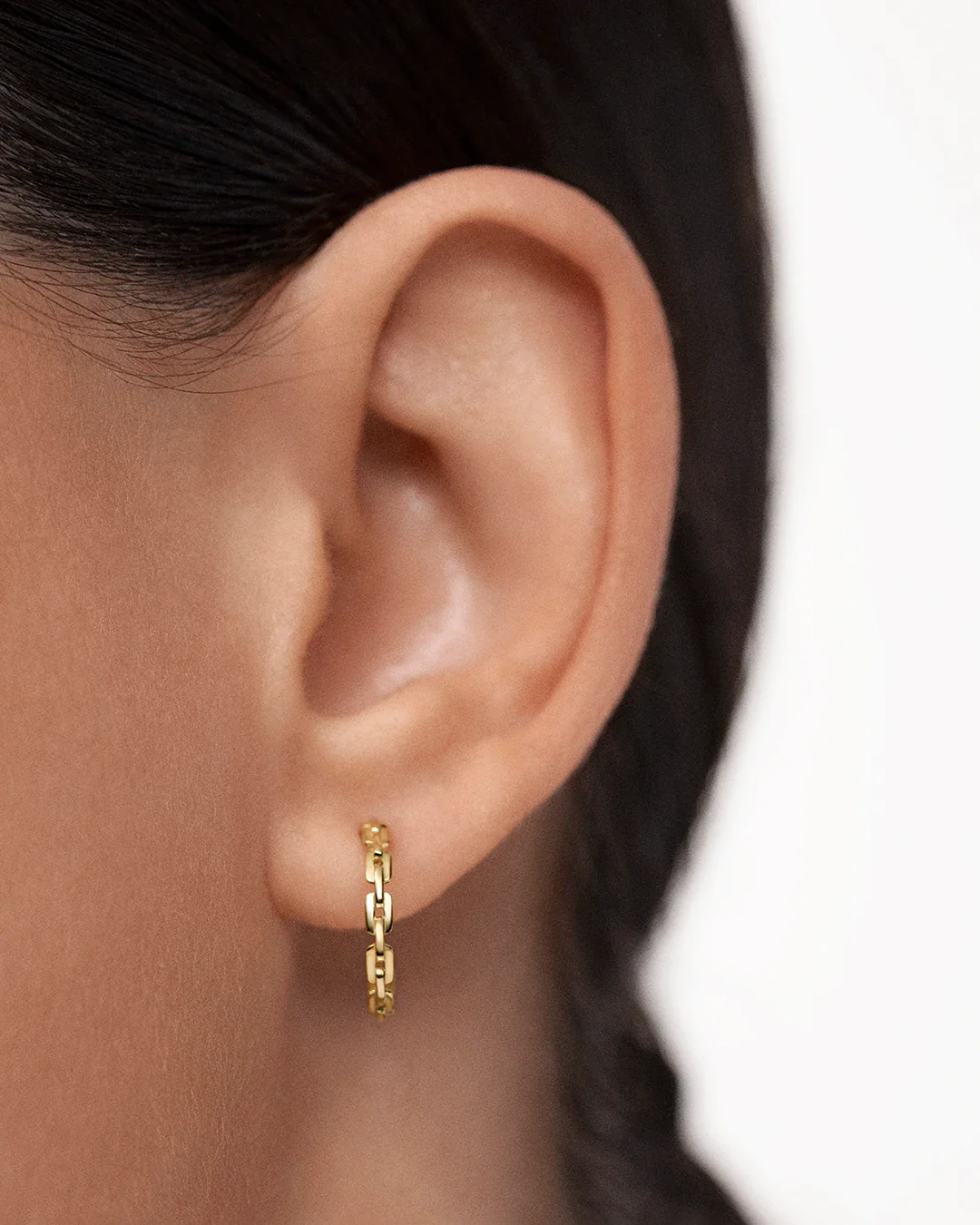 Pendientes Links Aro en Oro Amarillo de 18 Kt - Image 2
