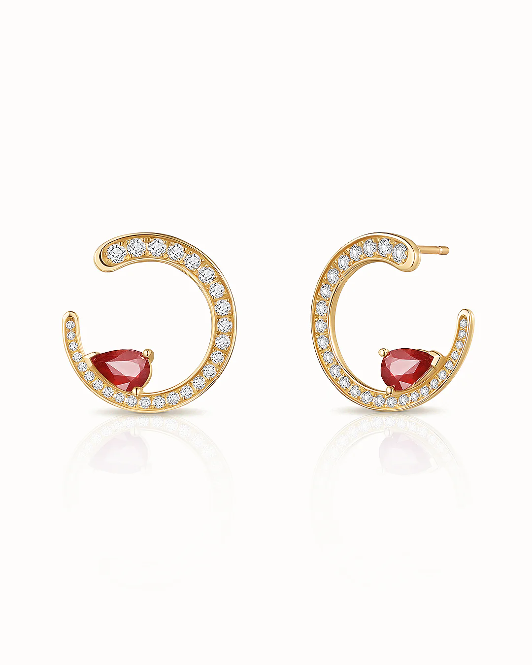 Pendientes Liora Élan de Rubíes y Diamantes en Oro Amarillo de 18 kt