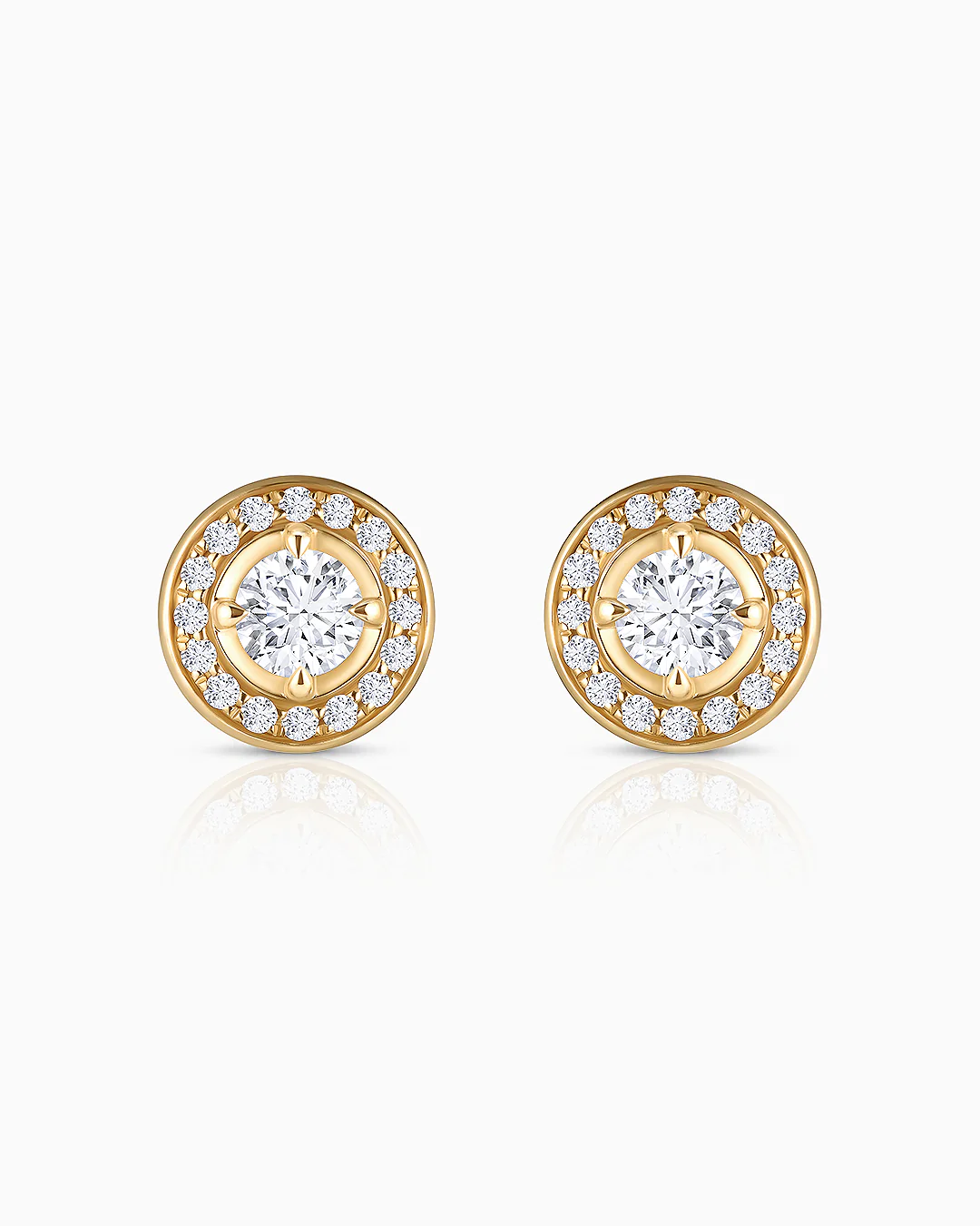 Pendientes Liora Halo de Diamantes en Oro Amarillo de 18 kt - Image 4