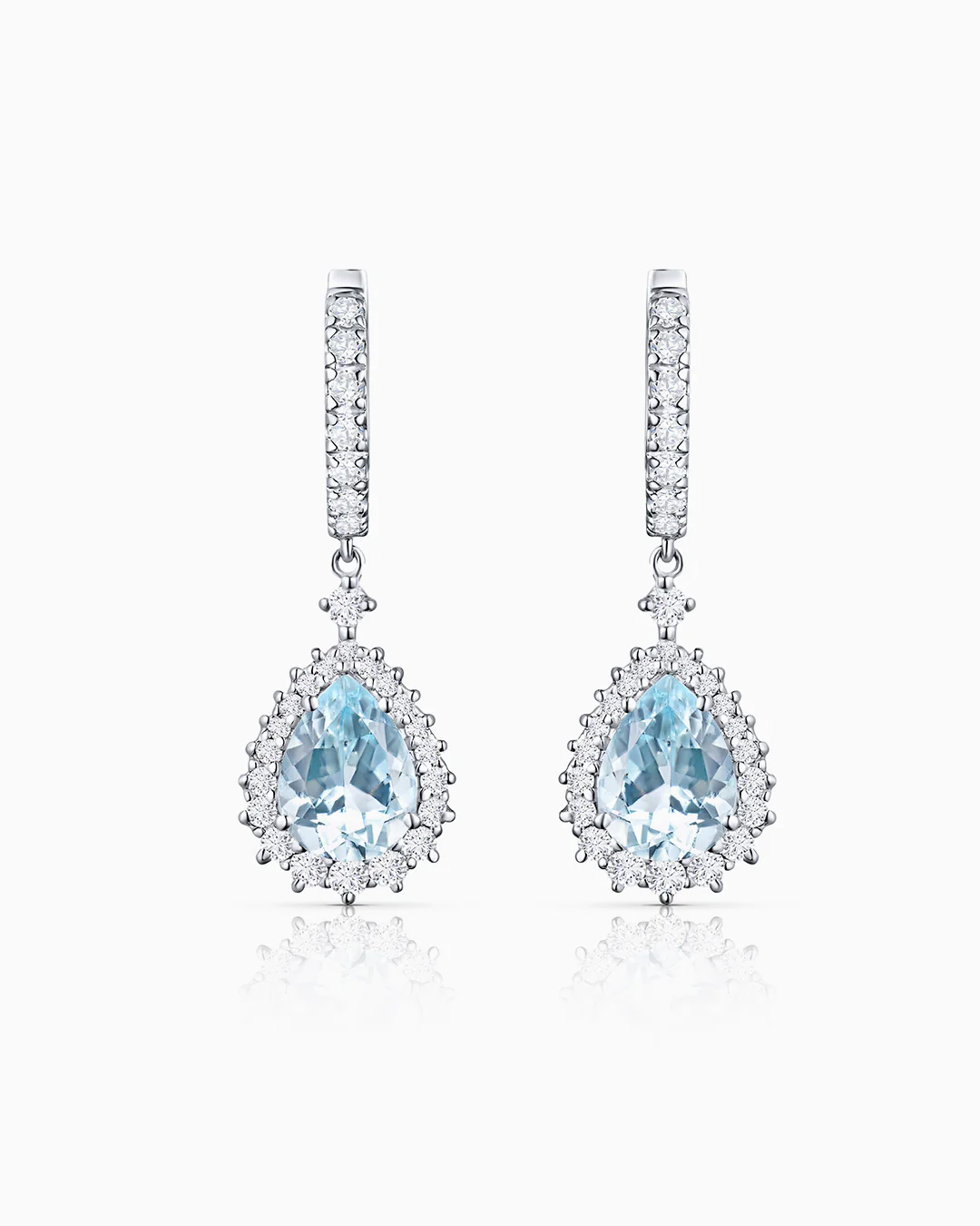 Pendientes Livia de Aguamarinas y Diamantes en Oro Blanco de 18 Kt - Image 3