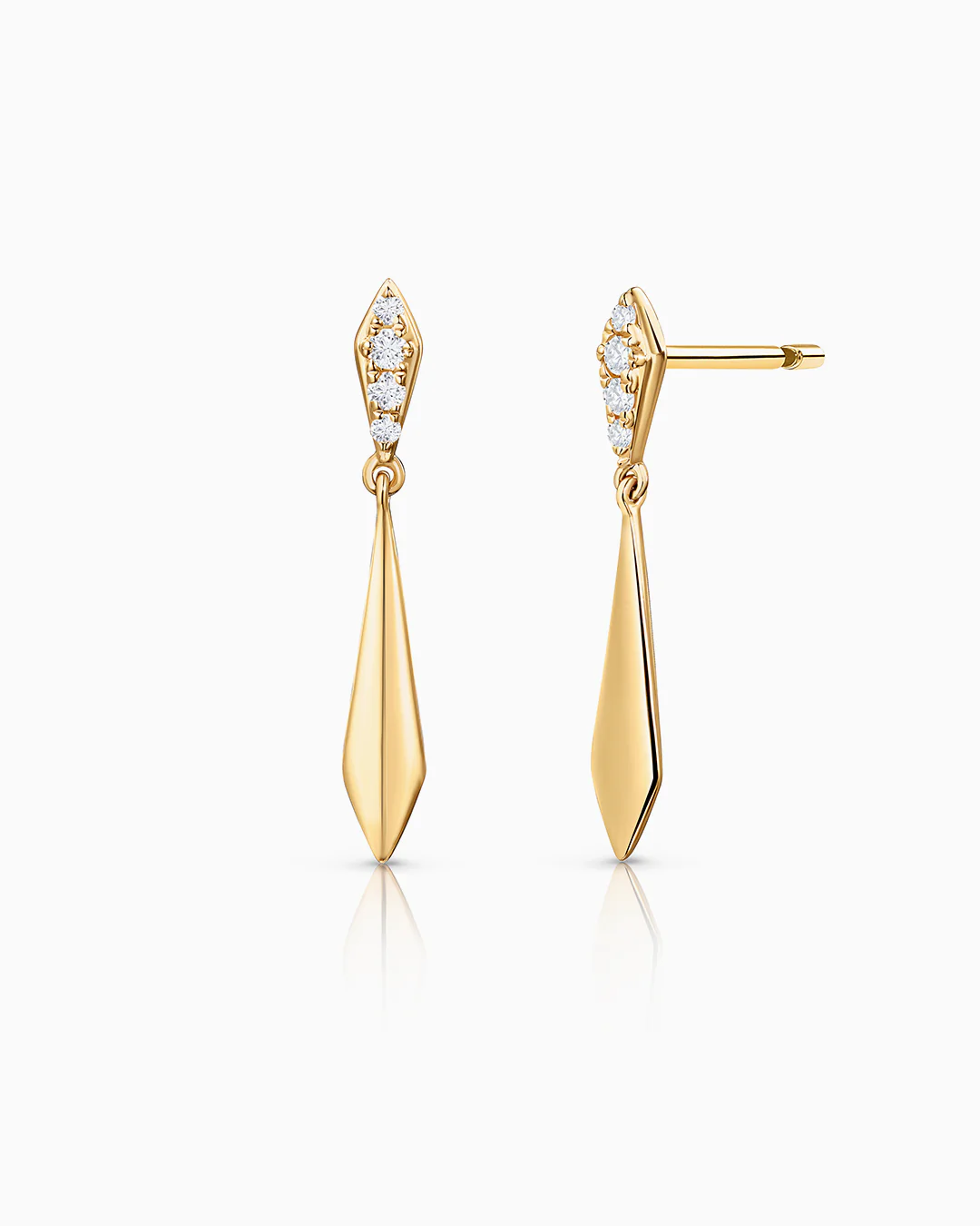 Pendientes Losange de Diamantes en Oro Amarillo de 18 Kt