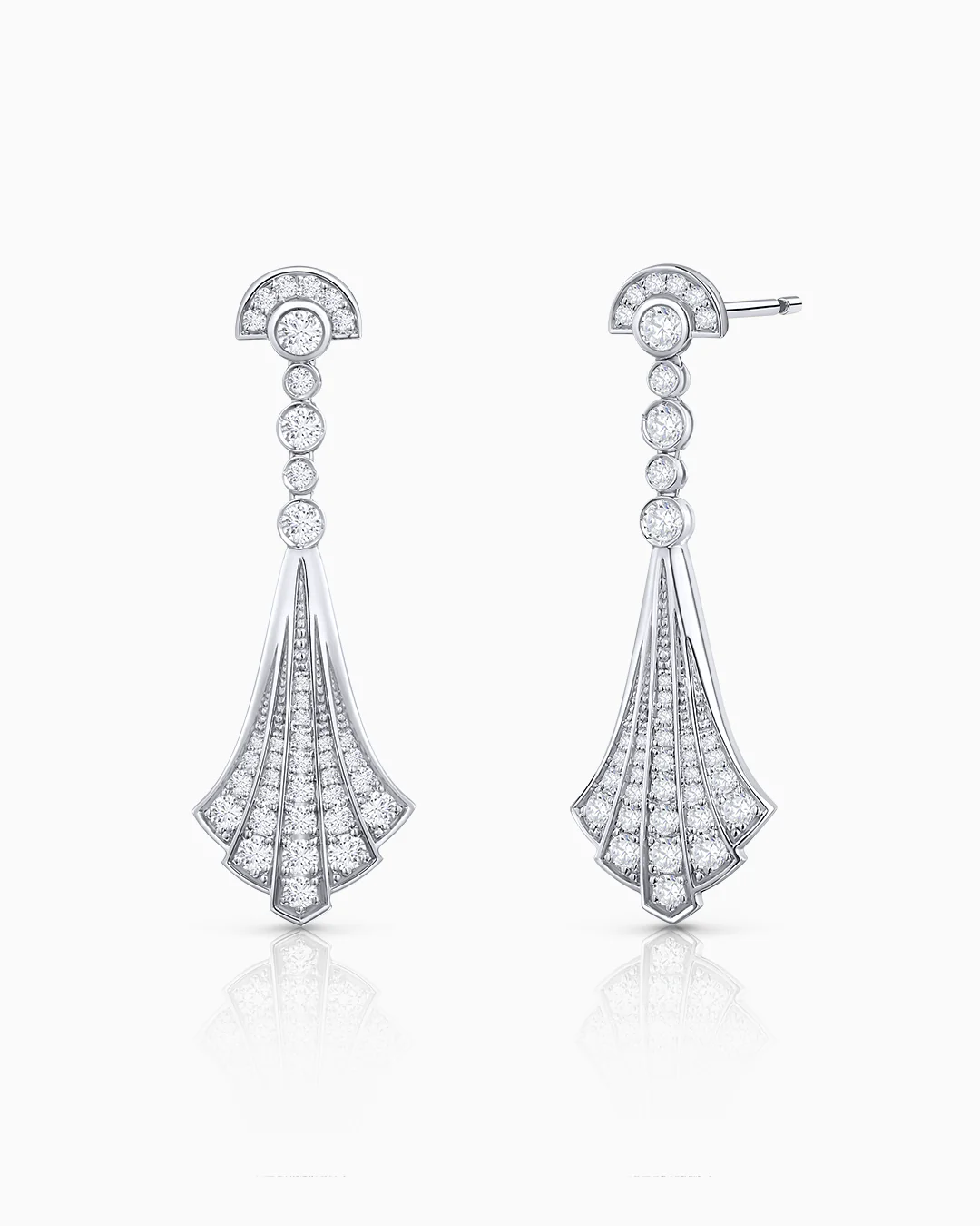 Pendientes Louise de Diamantes en Oro Blanco de 18 Kt