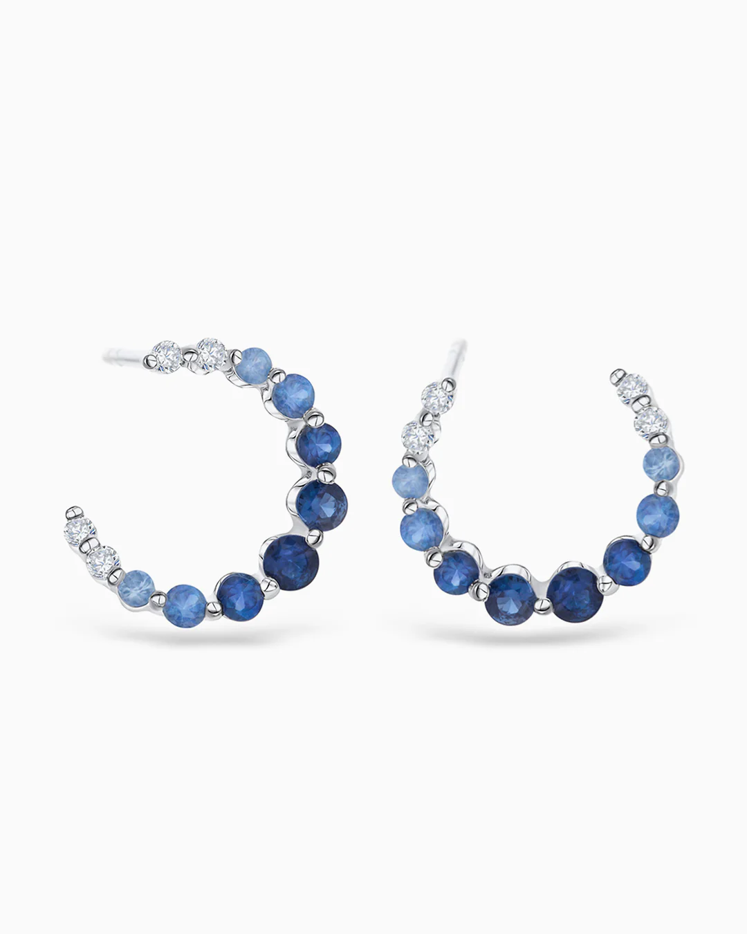 Pendientes Lucie de Zafiros y Diamantes en Oro Blanco de 18 Kt - Image 4