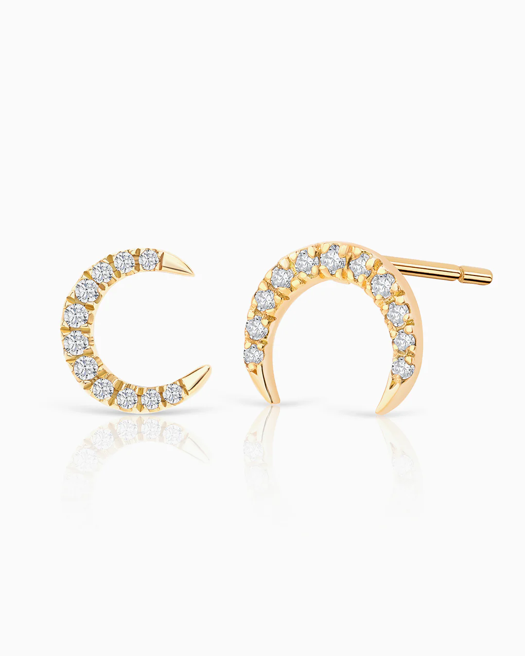 Pendientes Luna Moon Diamonds en Oro Amarillo de 18 Kt