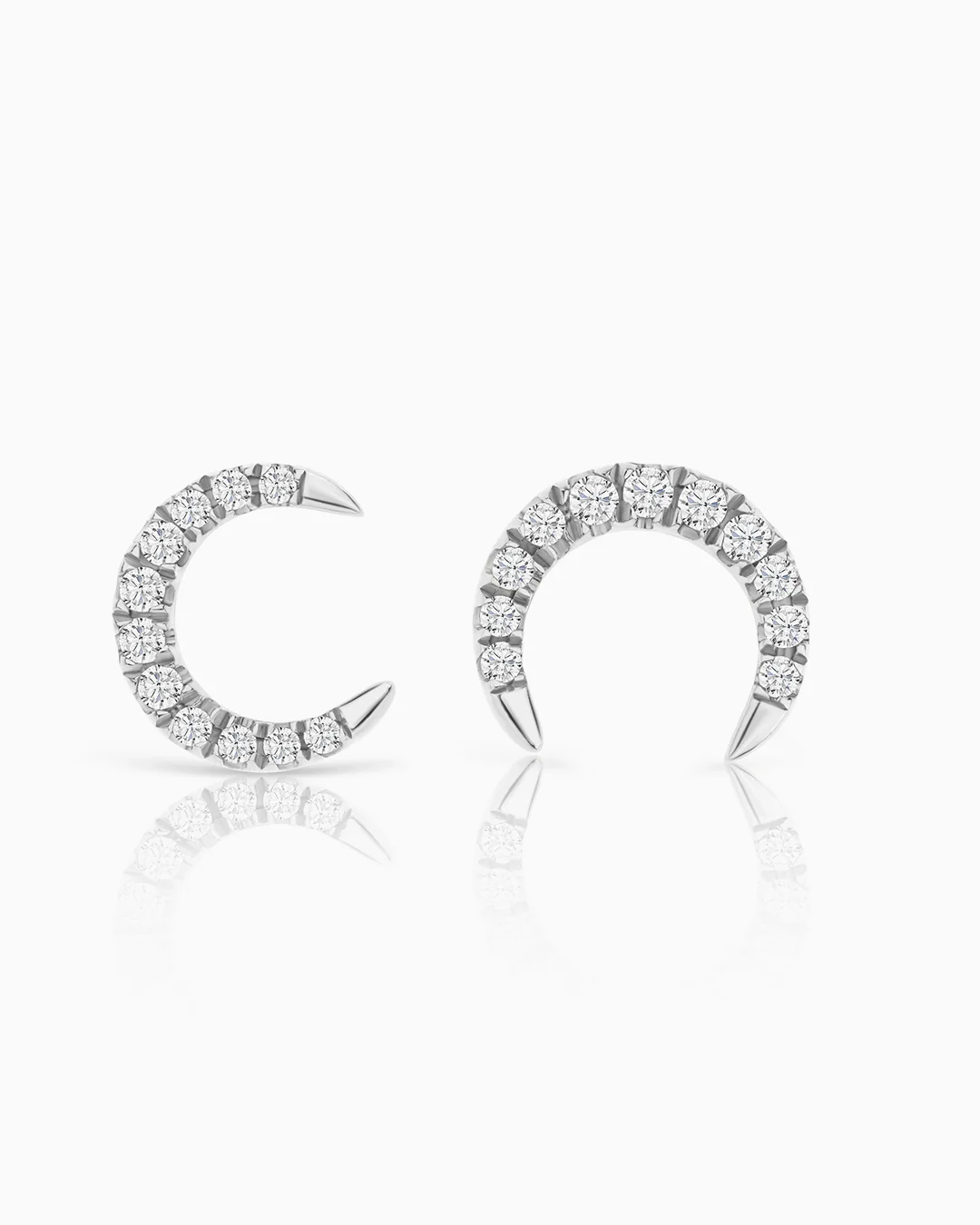 Pendientes Luna Moon Diamonds en Oro Blanco de 18 Kt - Image 3