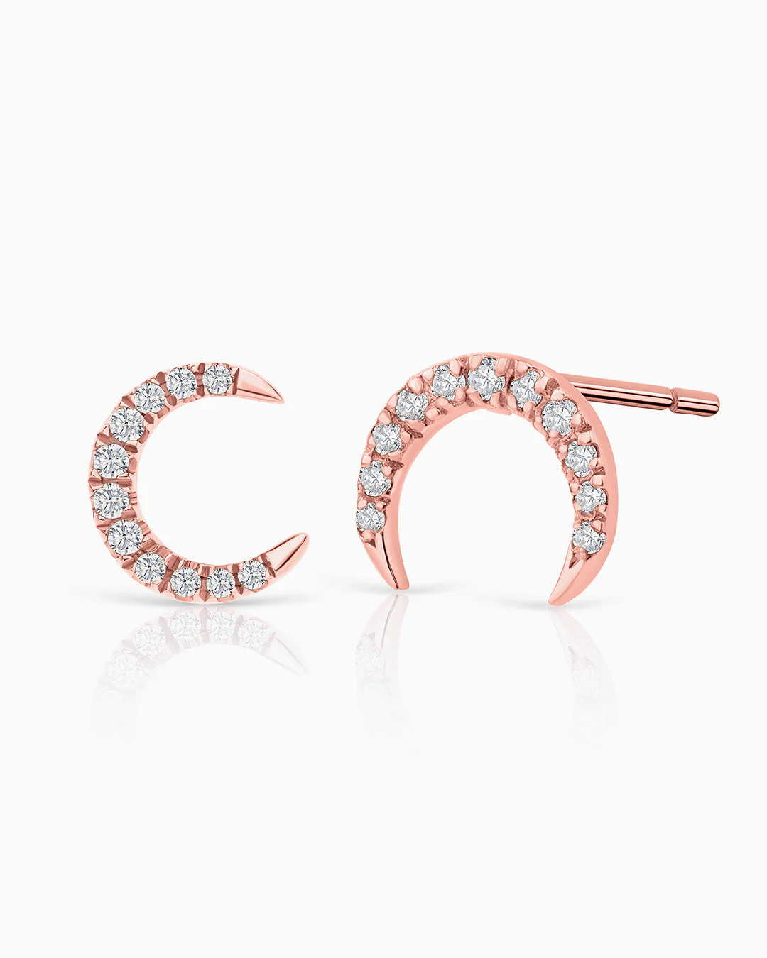 Pendientes Luna Moon Diamonds en Oro Rosa de 18 Kt