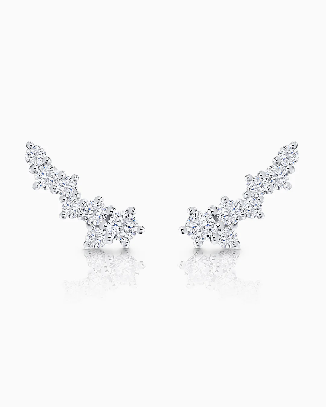 Pendientes Luz de Luna de Diamantes en Oro Blanco de 18 Kt