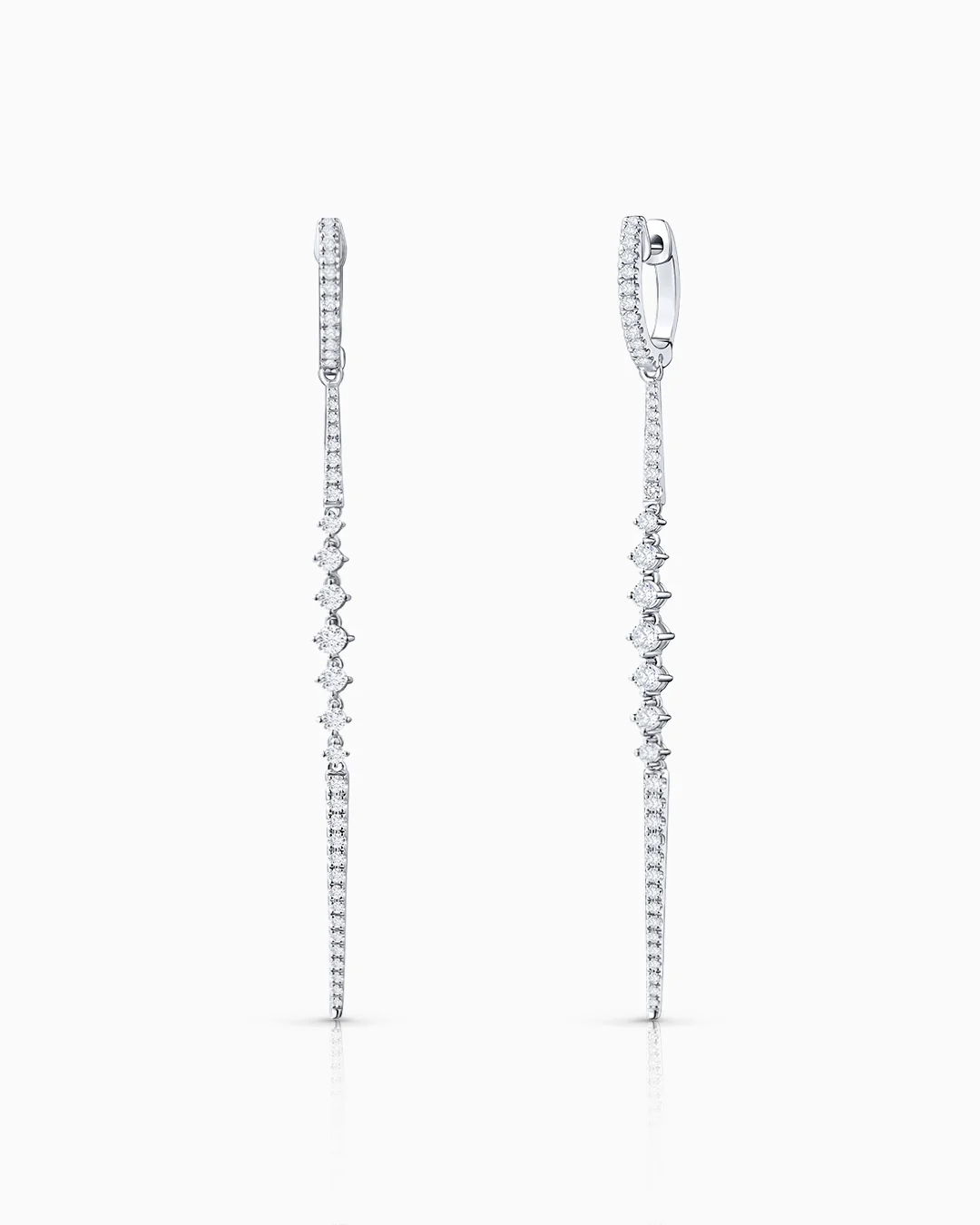 Pendientes Lynn de Diamantes en Oro Blanco de 18 Kt