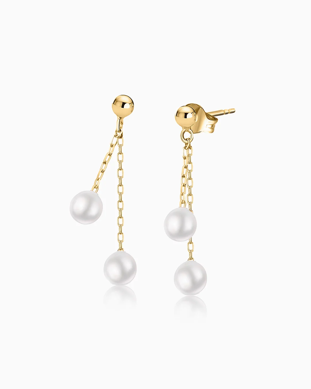 Pendientes Mabi Blet Drops de Perlas en Oro Amarillo de 18 Kt