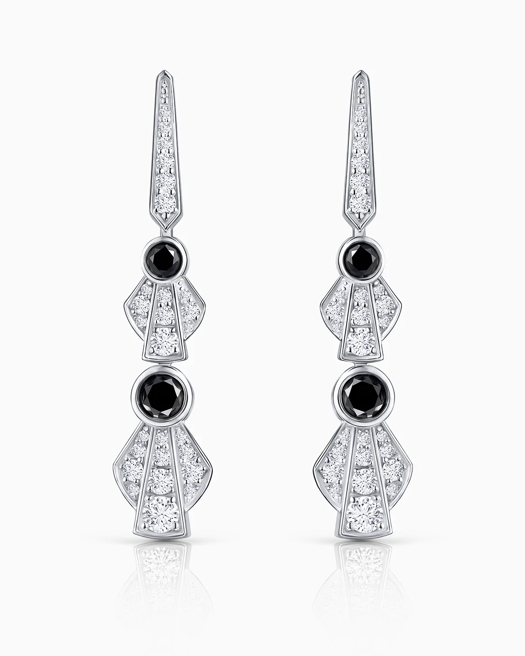 Pendientes Marlene de Diamantes en Oro Blanco de 18 kt - Image 4