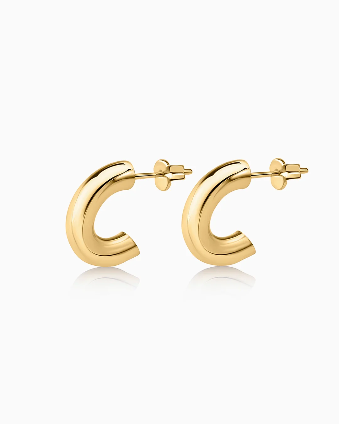 Pendientes Medio Aro Bold en Oro Amarillo de 18 Kt - Image 3
