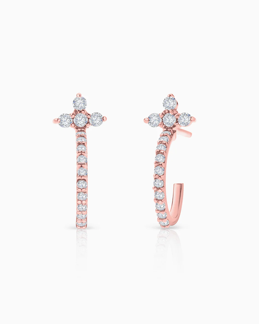 Pendientes Milett de Diamantes en Oro Rosa de 18 Kt