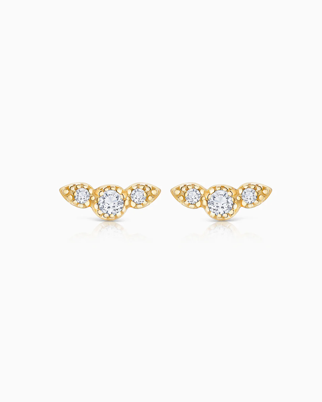 Pendientes Milgrain Wings de Diamantes en Oro Amarillo de 18 Kt - Image 3