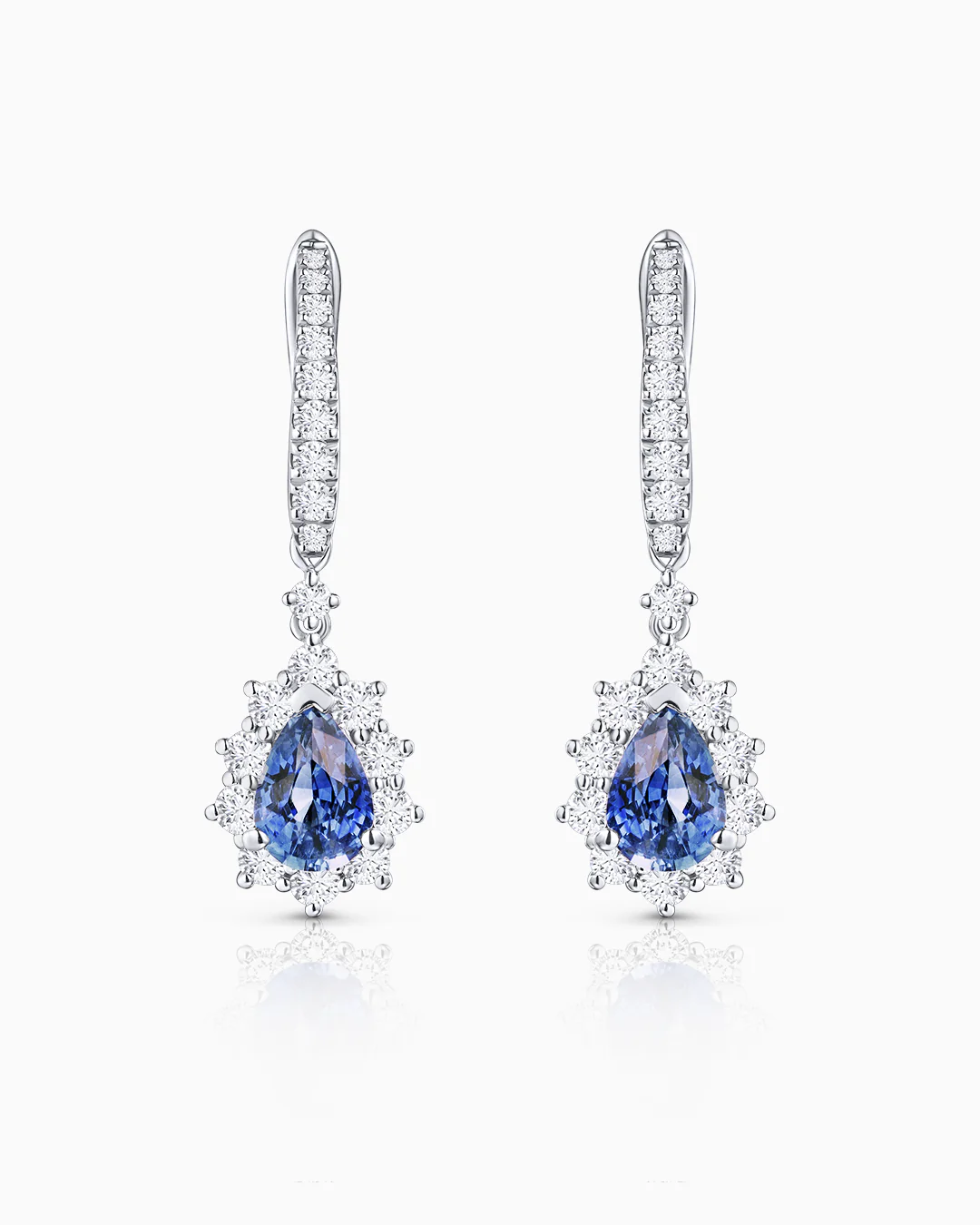 Pendientes Mist of Ceylon de Zafiros y Diamantes en Oro Blanco de 18 Kt - Image 3